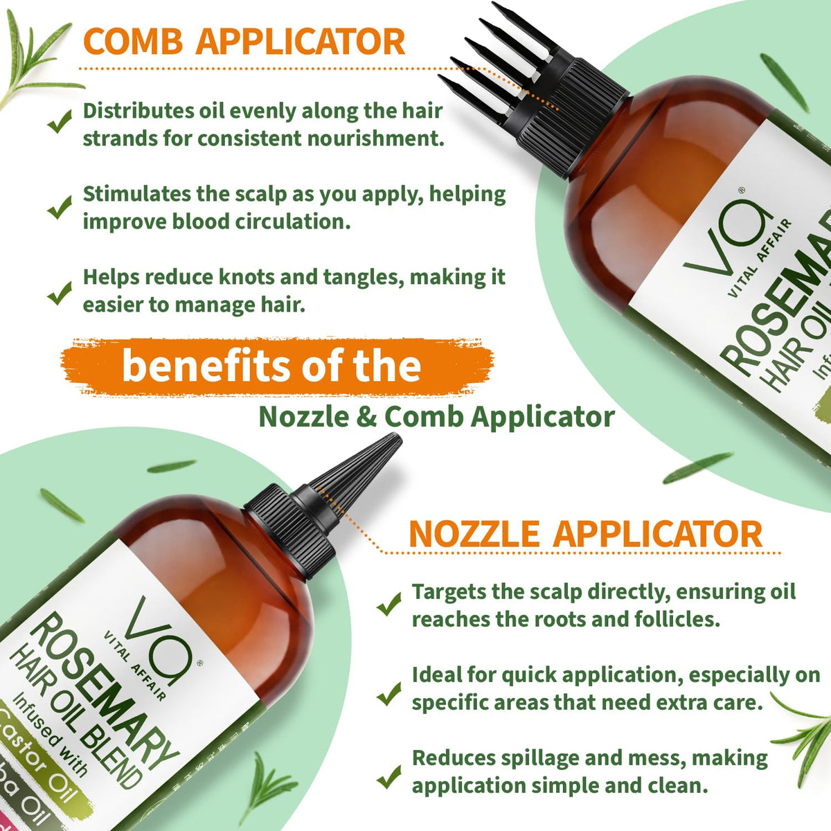 VITAL AFFAIR Rosemary Oil for Hair Growth with plants background
