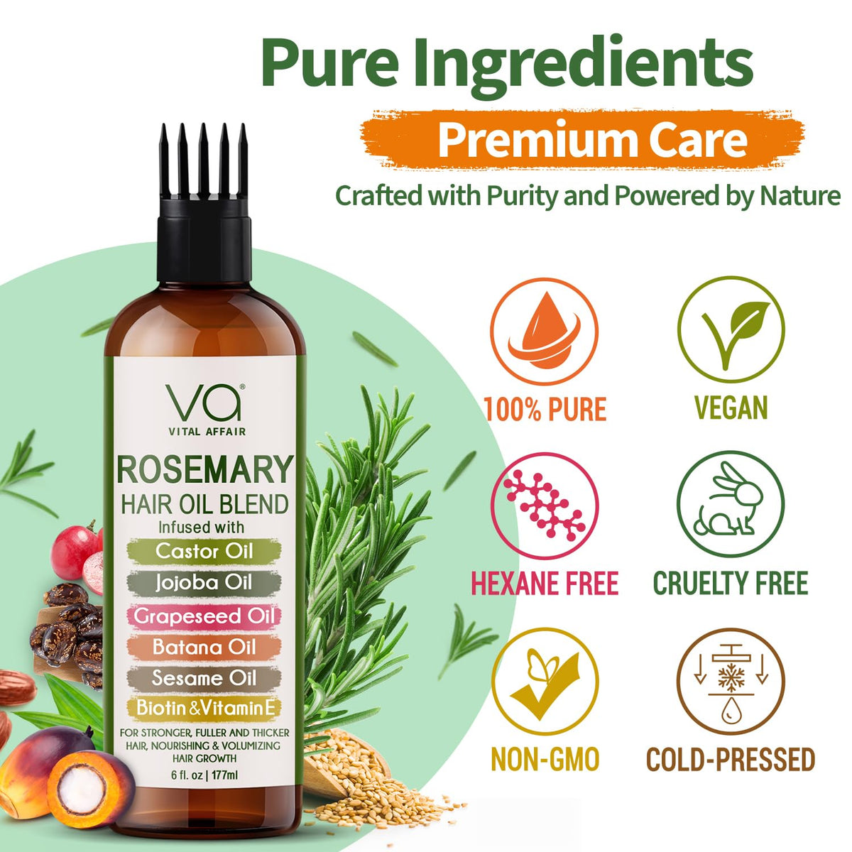 VITAL AFFAIR Rosemary Oil with hair care products