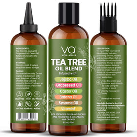 VITAL AFFAIR Tea Tree Hair Growth Oil 6 Fl Oz back view