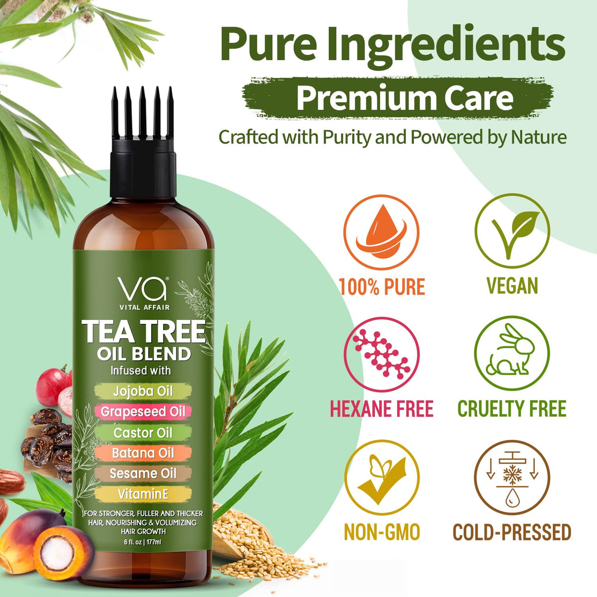 VITAL AFFAIR Tea Tree Hair Growth Oil packaging details
