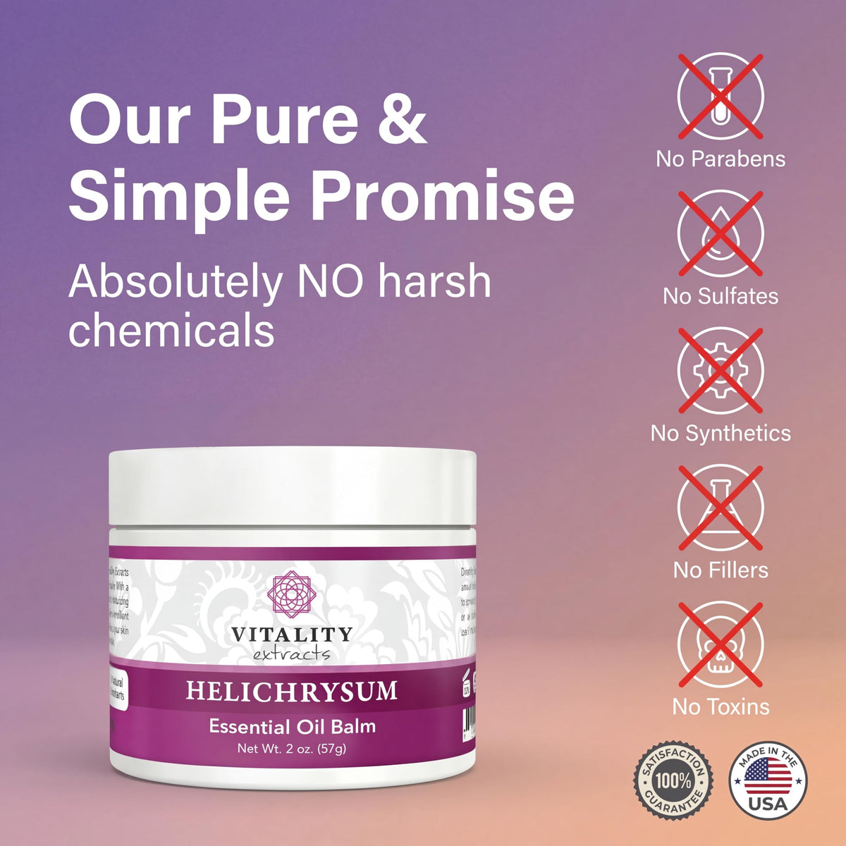 Vitality Helichrysum Balm ingredients list on packaging
