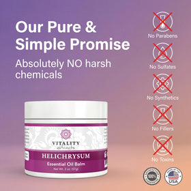 Vitality Helichrysum Balm ingredients list on packaging