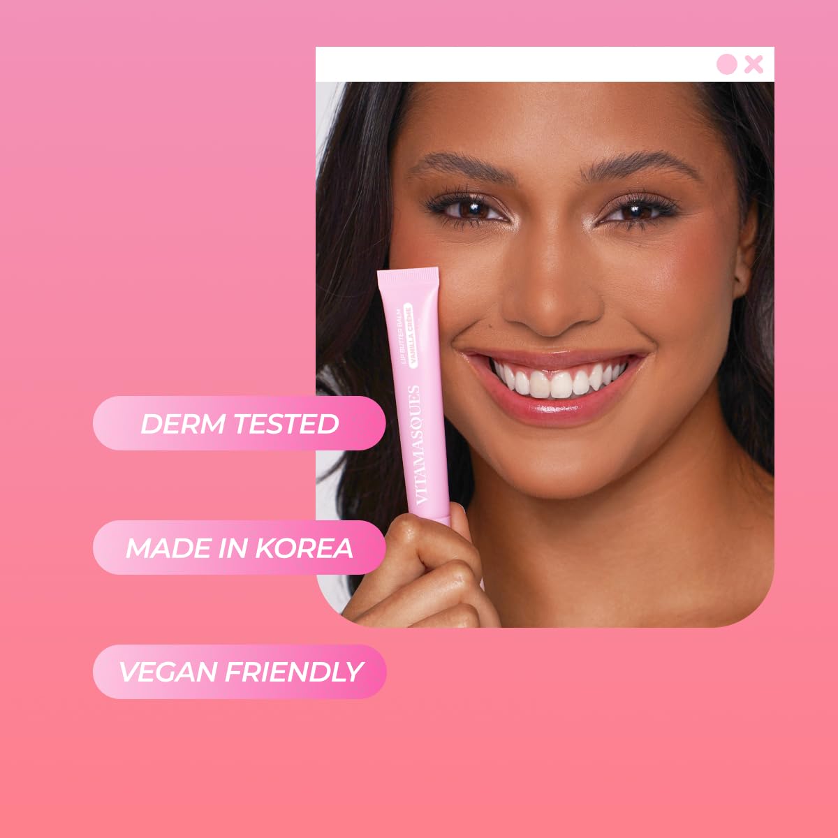 Vitamasques Lip Butter Balm Vanilla Creme side view