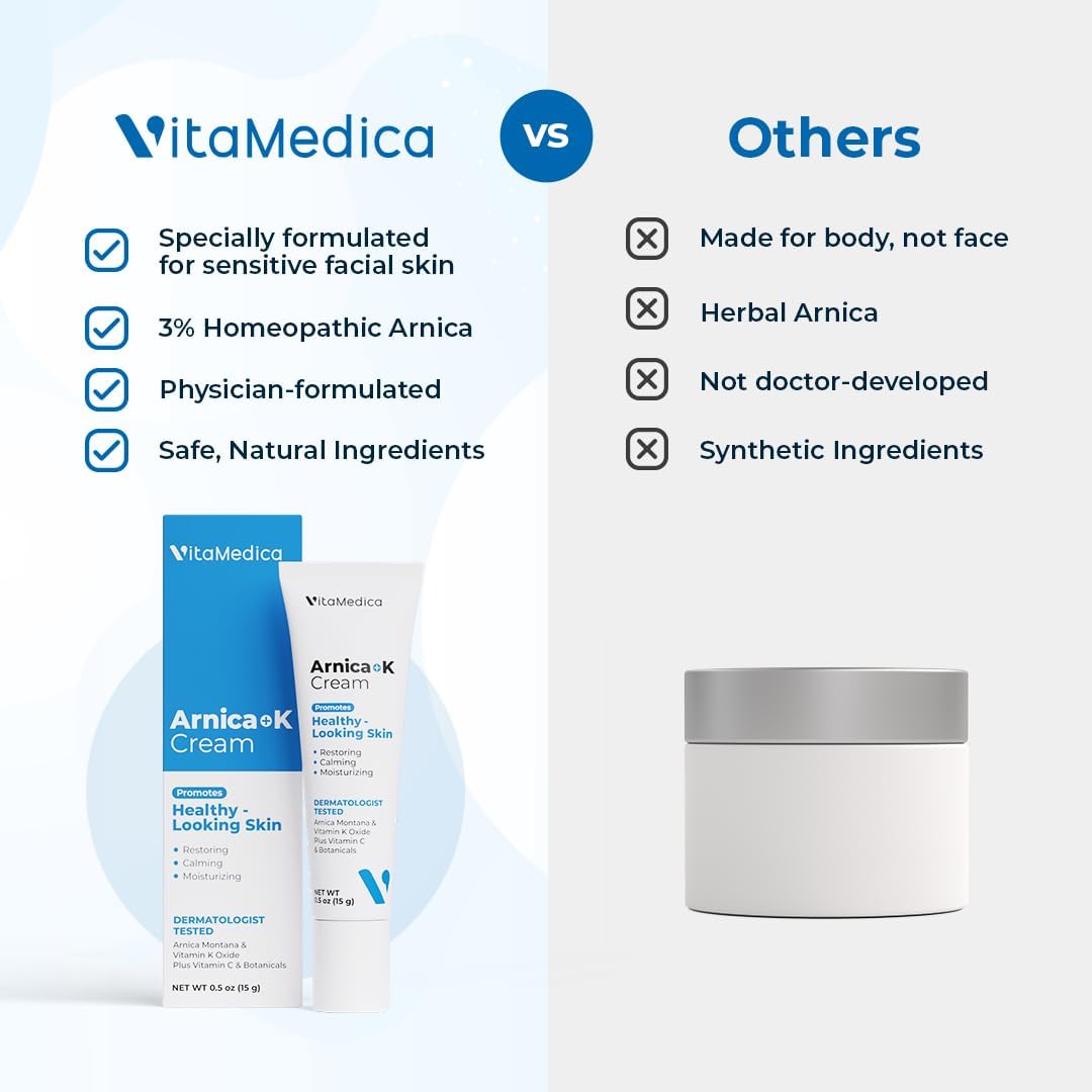 VitaMedica Arnica + Vitamin K Oxide Cream with other skincare products
