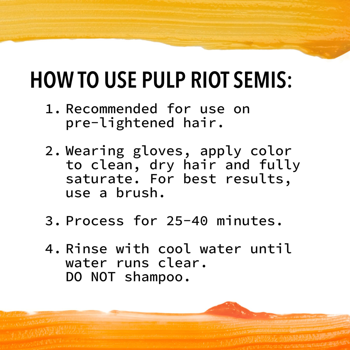 Vivid marigold hair colour result after using Pulp Riot