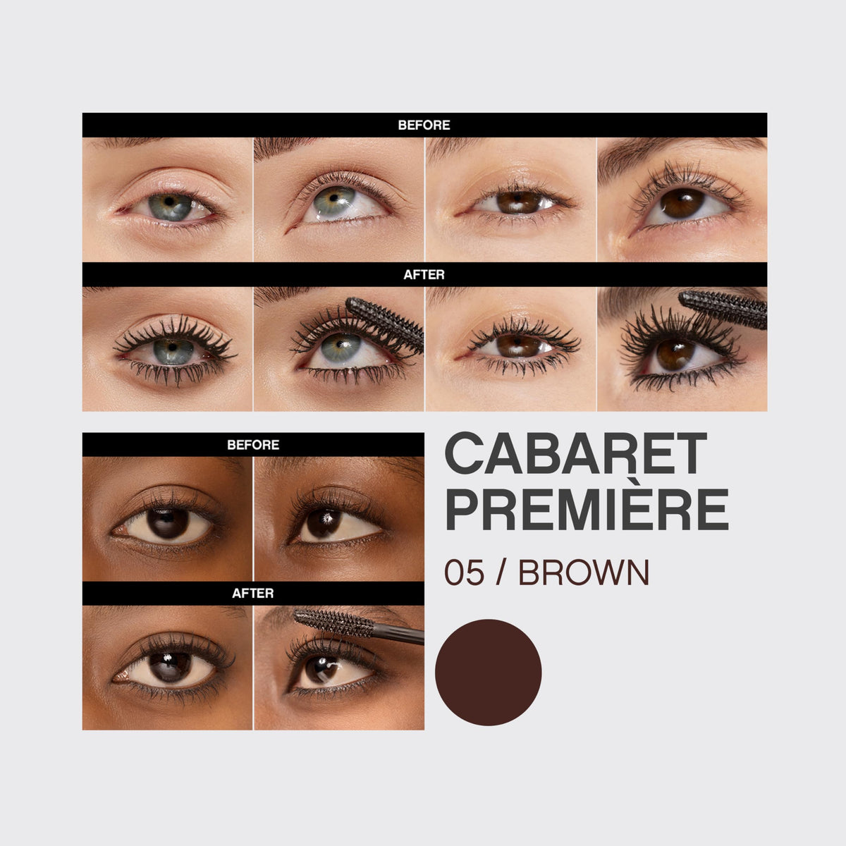 Vivienne Sabó Cabaret Premiere Brown Mascara applied on lashes