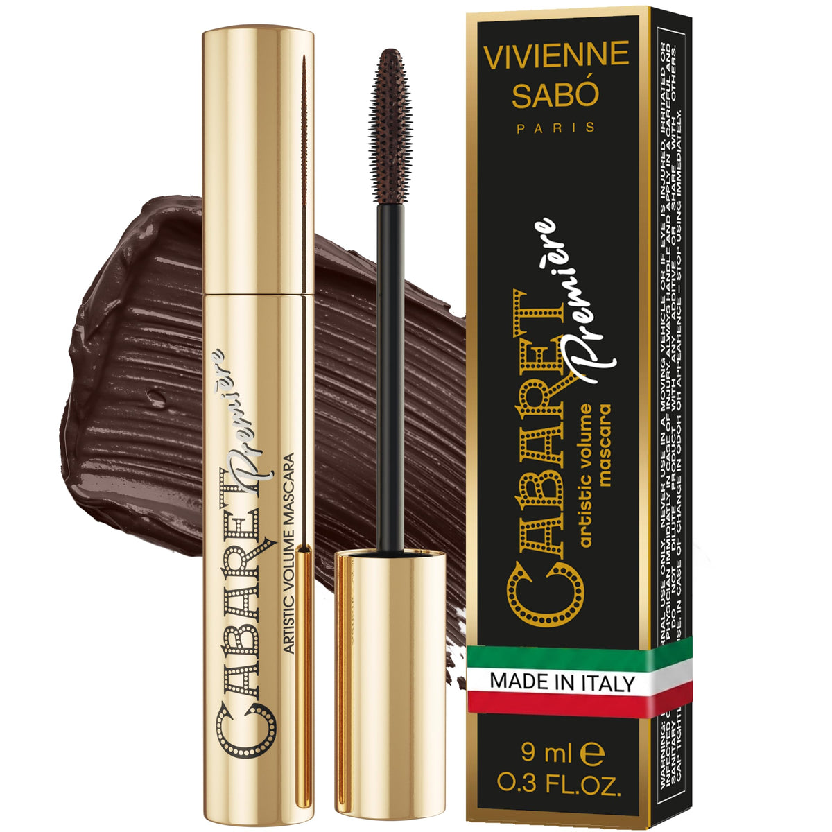 Vivienne Sabó Cabaret Premiere Brown Mascara front view, 20g