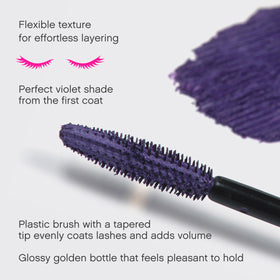 Vivienne Sabó Cabaret Premiere Purple Mascara applied to lashes