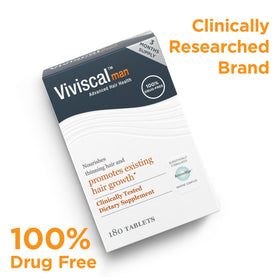 Viviscal Men's Hair Growth Supplements bottle with cap open