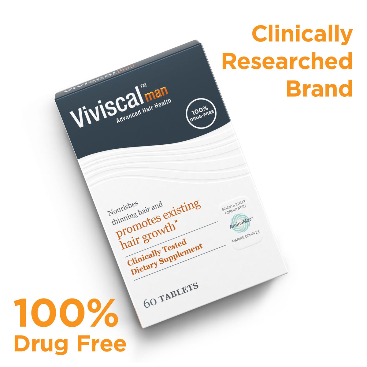 Viviscal Men's Hair Growth Supplements with a measuring tape