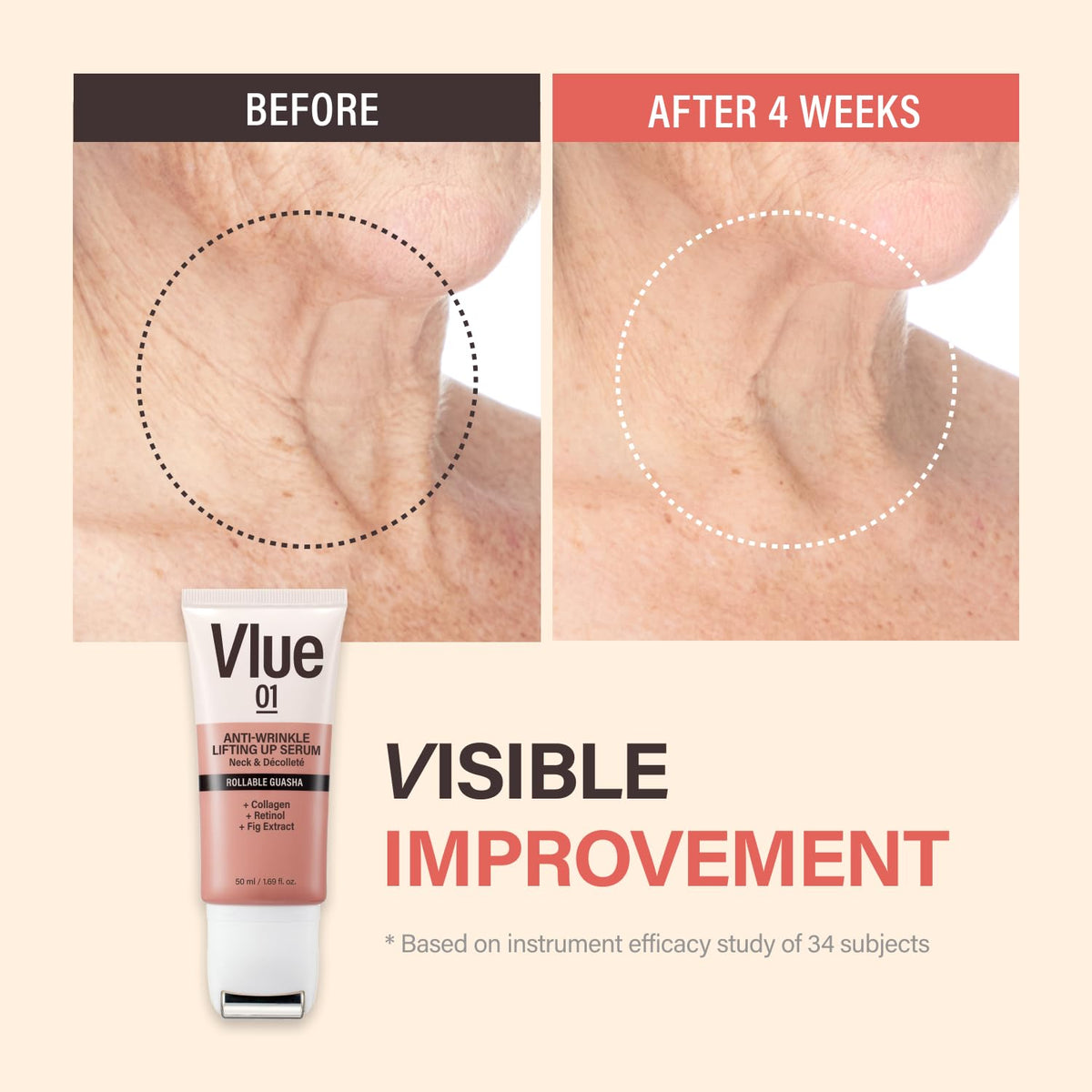 VLUE 01 Retinol Guasha Neck Firming Cream texture close-up
