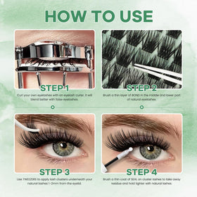 VLVLOCK Enchantress lash clusters displayed on a makeup table