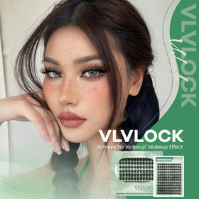 VLVLOCK Enchantress Lash Clusters Kit lifestyle scene with applied lashes
