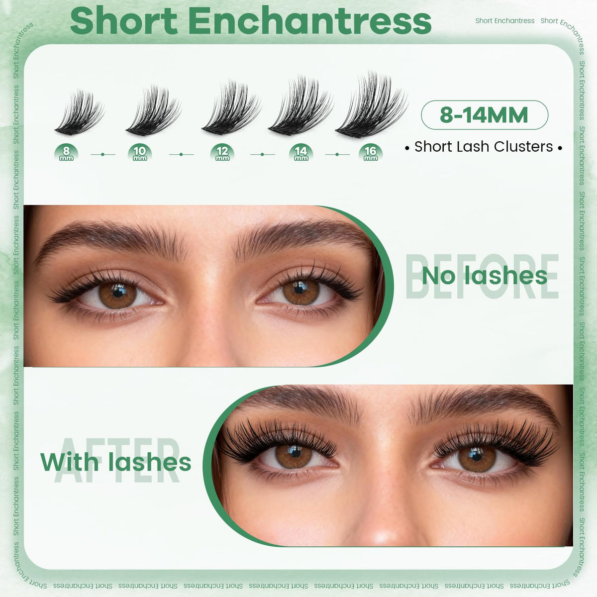 VLVLOCK Enchantress Lash Clusters Kit showing short lash clusters