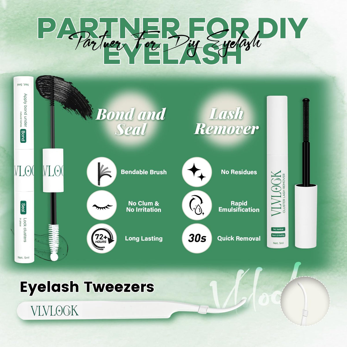 VLVLOCK lash glue and bond included in the kit
