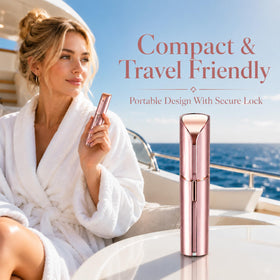 VOEOUFH Facial Hair Removal Device next to beauty products