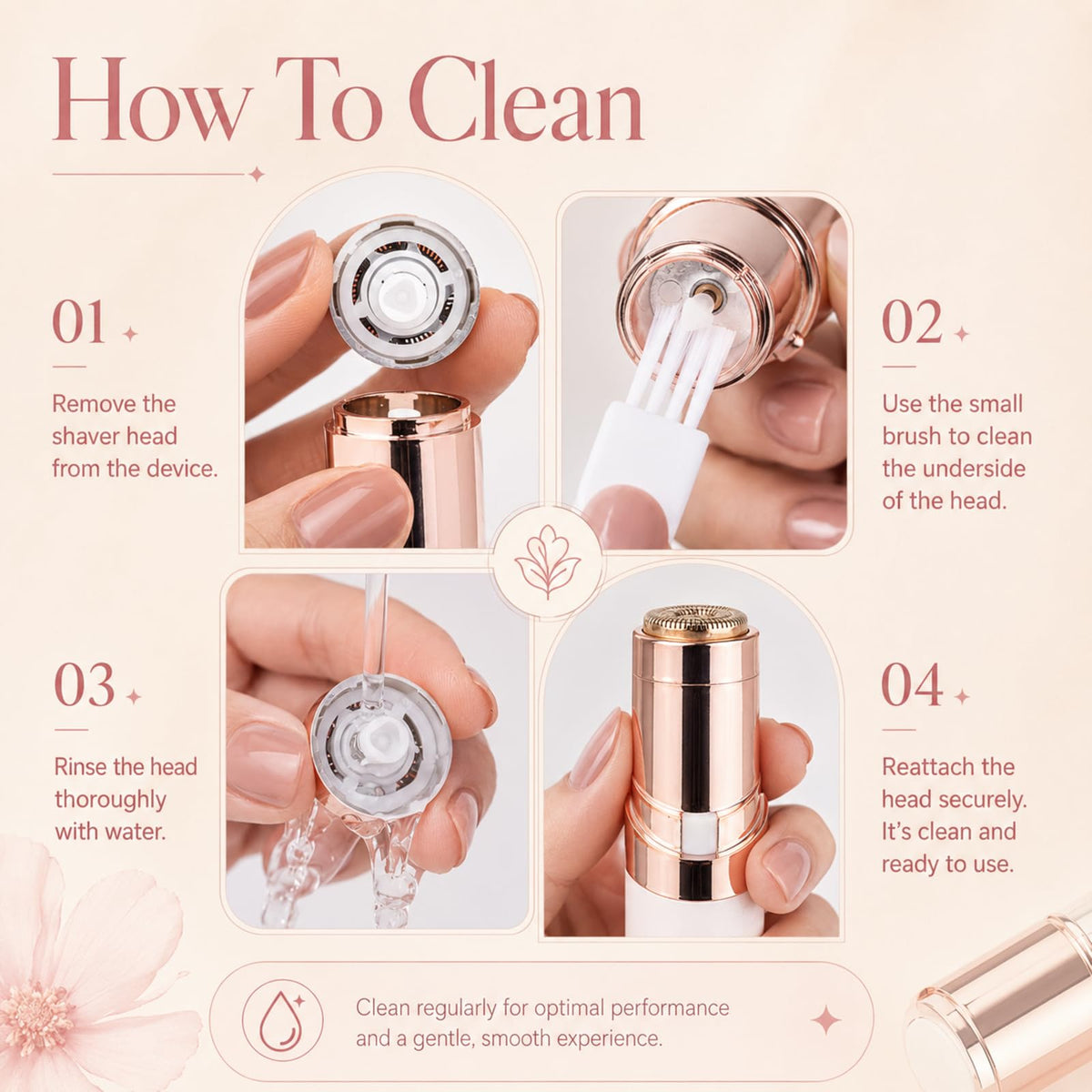VOEOUFH Facial Hair Removal Device with LED light on