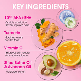 VOERUY Bikini Area Exfoliator 259g showing ingredients list