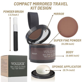 VOLLUCK Root Touch Up Powder Auburn with applicator