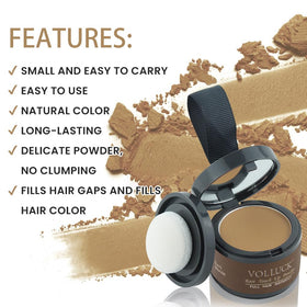 VOLLUCK Root Touch Up Powder Dark Blonde in travel bag