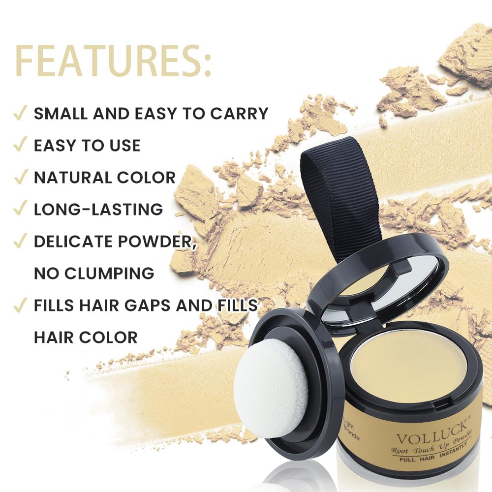 VOLLUCK Root Touch Up Powder in travel bag