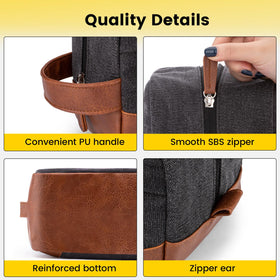 Vorspack Canvas Toiletry Bag side view demonstrating size