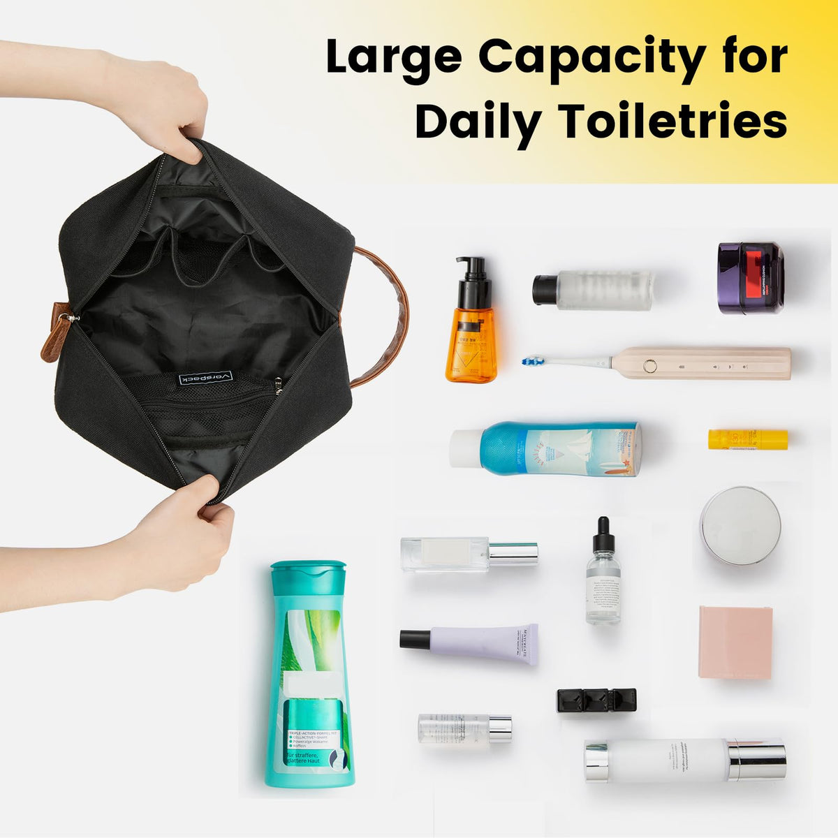 Vorspack Canvas Travel Toiletry Bag back view