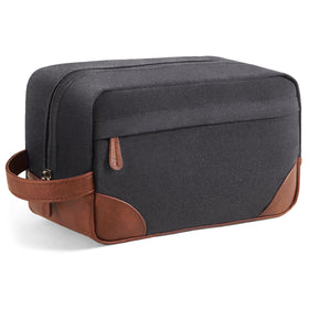 Vorspack Canvas Travel Toiletry Bag front view in dark grey