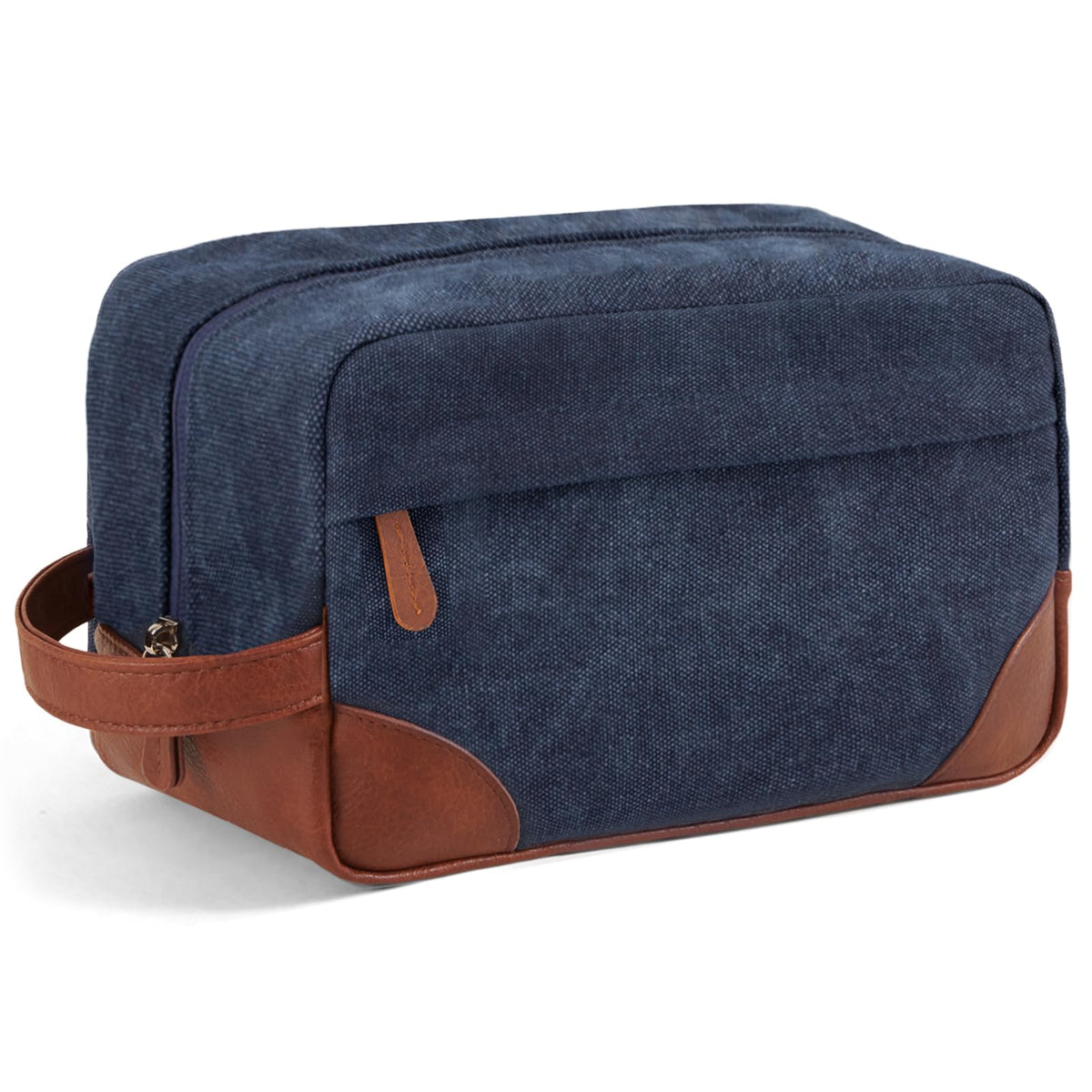 Vorspack Canvas Travel Toiletry Bag front view in navy blue