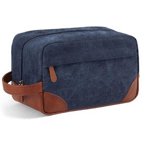 Vorspack Canvas Travel Toiletry Bag front view in navy blue