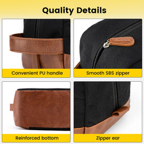 Vorspack Canvas Travel Toiletry Bag inside view with organized compartments