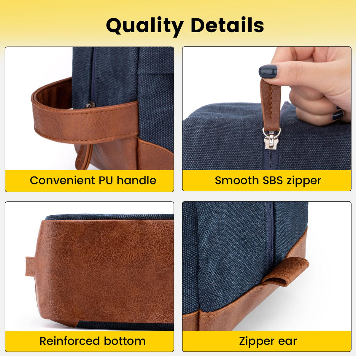 Vorspack Canvas Travel Toiletry Bag on a travel table