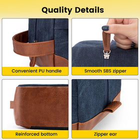 Vorspack Canvas Travel Toiletry Bag on a travel table