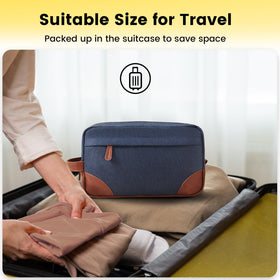 Vorspack Canvas Travel Toiletry Bag with leather handle