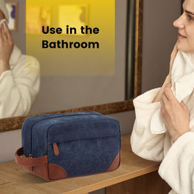 Vorspack Canvas Travel Toiletry Bag with toiletries inside
