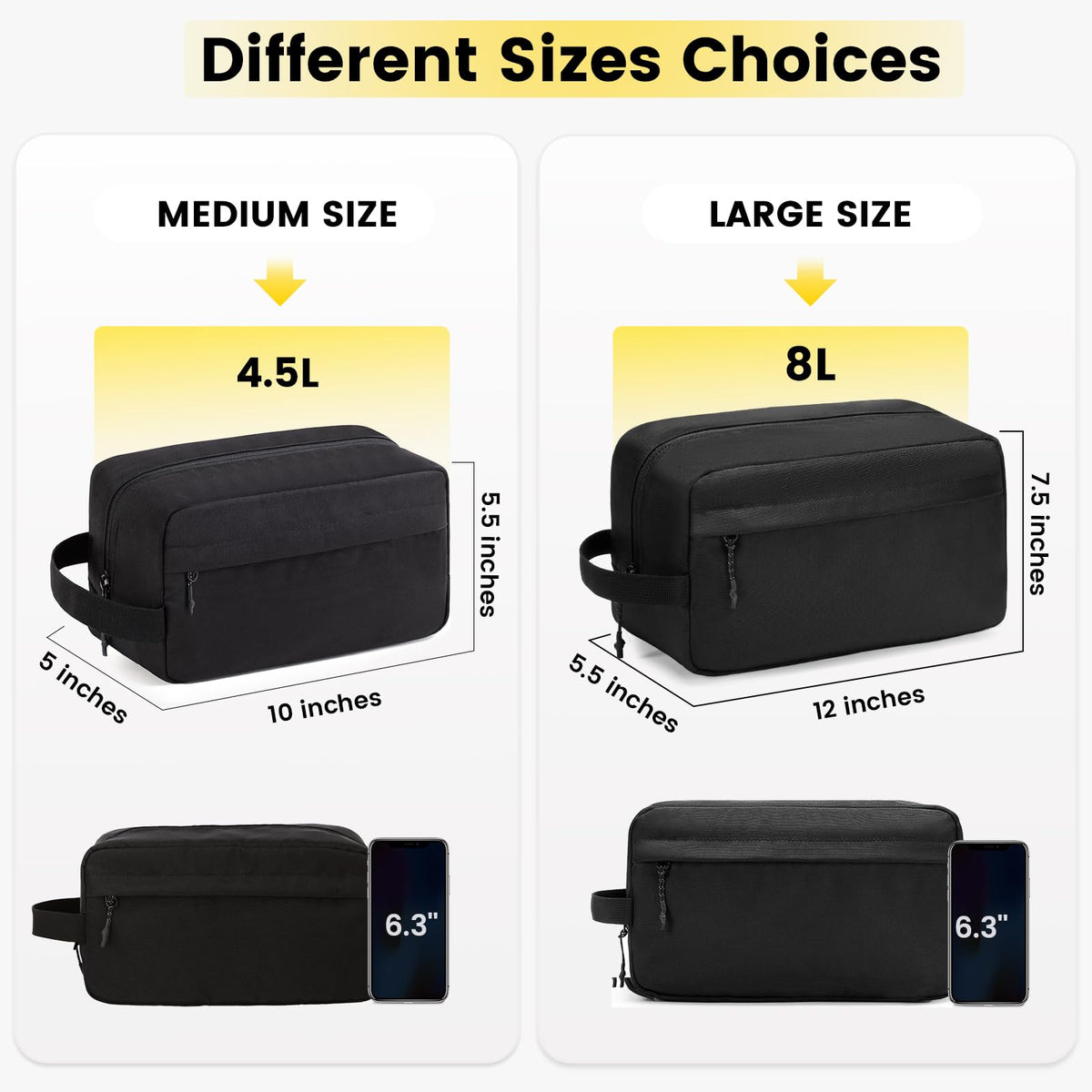 Vorspack Toiletry Bag showing main compartment and mesh pockets