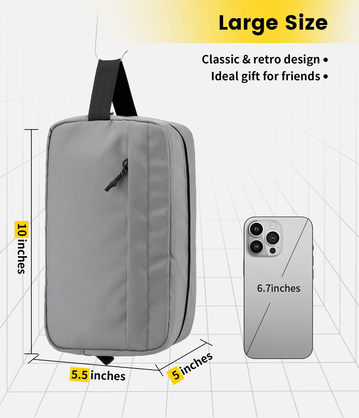 Vorspack toiletry bag showing main compartment and mesh pockets