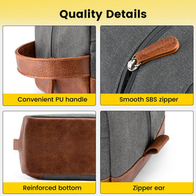 Vorspack toiletry bag with leather handle for easy carrying