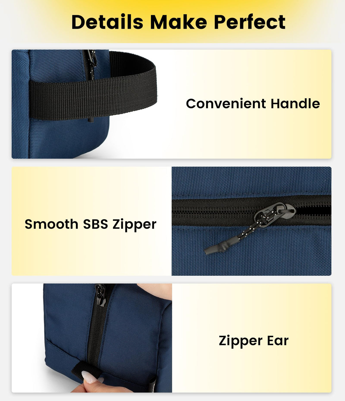 Vorspack Toiletry Bag with smooth zipper detail