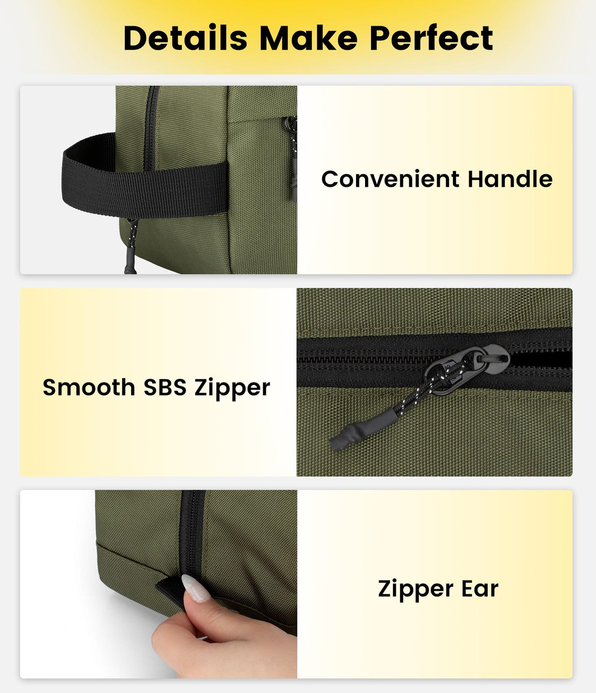 Vorspack Travel Toiletry Bag hanging with handle
