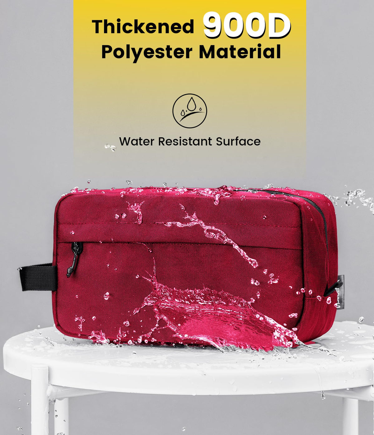 Vorspack Travel Toiletry Bag maroon hanging with handle