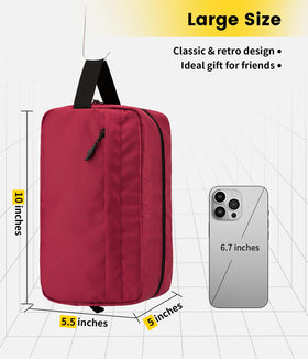 Vorspack Travel Toiletry Bag maroon side view