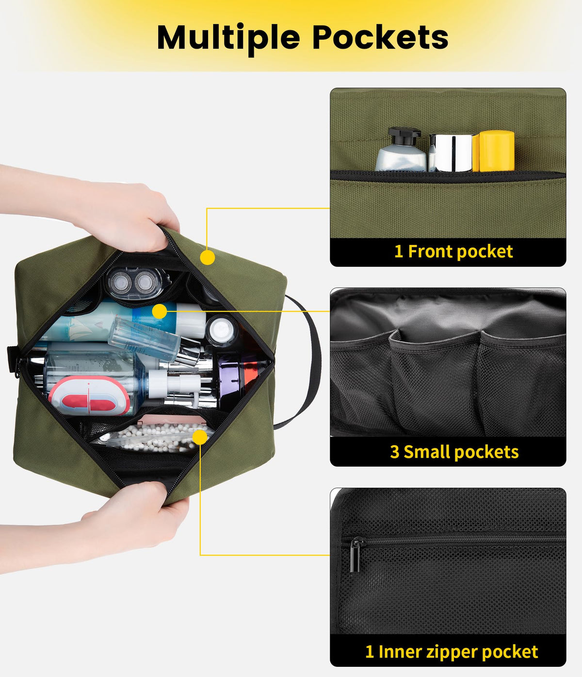 Vorspack Travel Toiletry Bag with toiletries inside