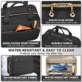 Voyree Toiletry Bag with waterproof sections displayed