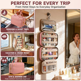 Voyree Travel Toiletry Bag side view displaying compartments
