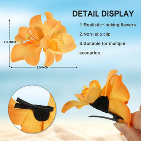 VRbeatter Hawaiian Flower Hair Clip showing metal alligator clip