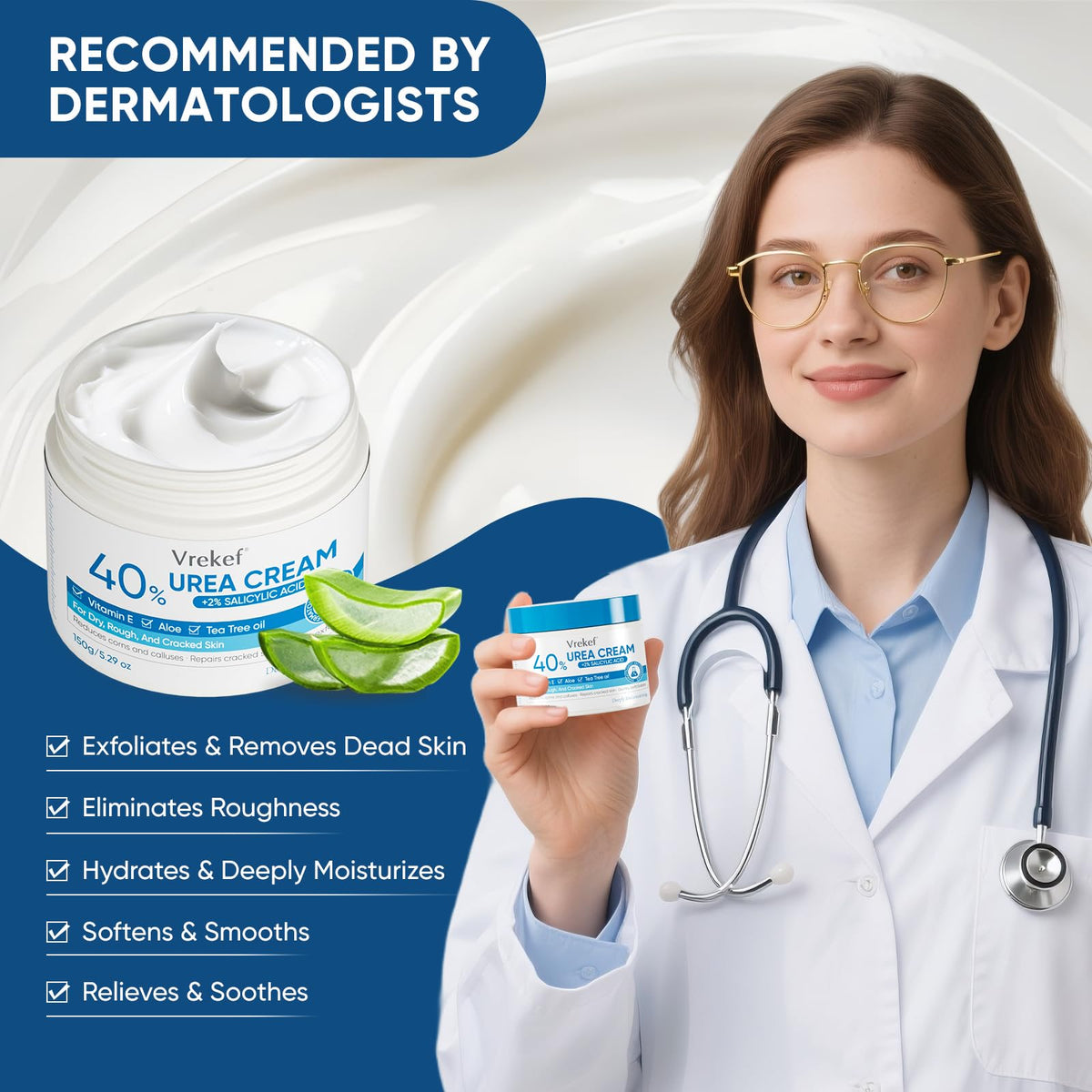 VREKEF Urea Cream 40% alongside foot care items