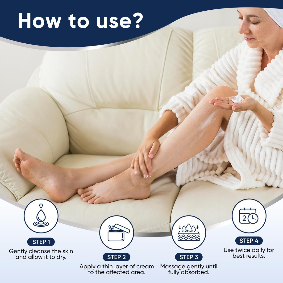 VREKEF Urea Cream 40 Percent on feet