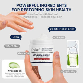VREKEF Urea Cream 40 Percent with ingredients list