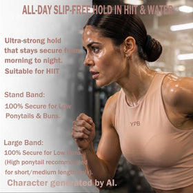 Vrose Flosi hair ties in a workout setting